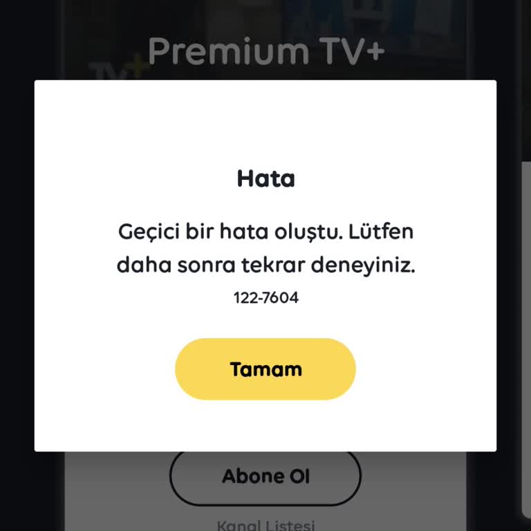 TV Plus Premium Hatası