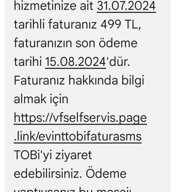Vodafone Yanıltıcı Fatura Ve Haksız Ücret Talebi