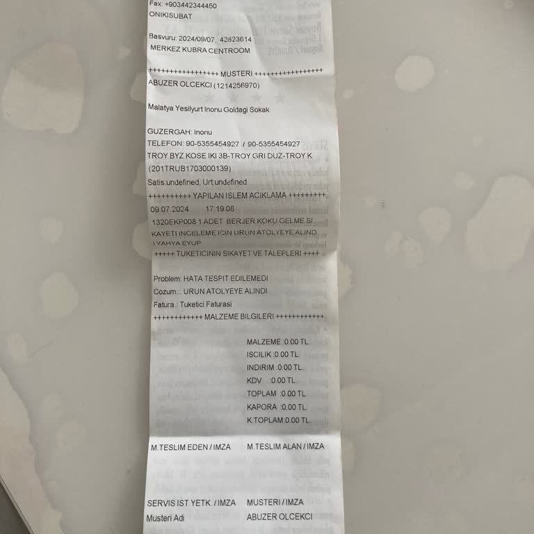 Mondi Servisi İlgisizliği