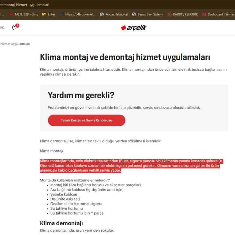 Arçelik Klima Montajında Yaşanan Sorunlar Ve İlgisizlik