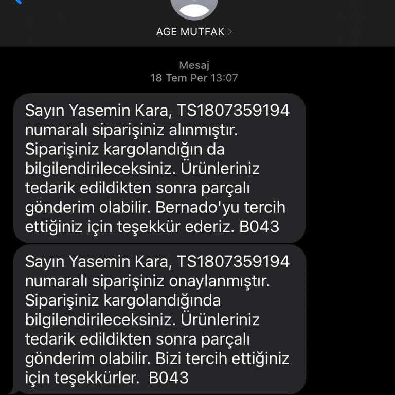 Bernardo Ürünlerim Hala Gönderilmedi