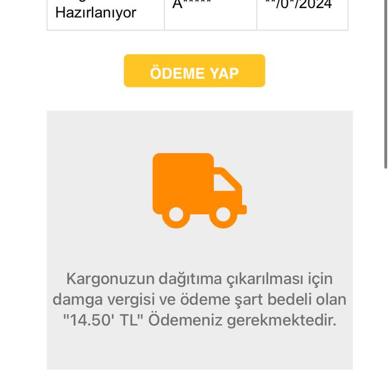 Aras Kargo Zorunlu Vergi Ödemesi