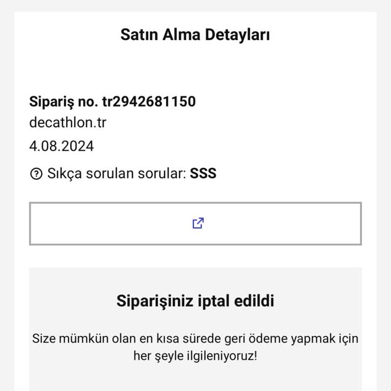 Decathlon Bilgi Vermeden Sipariş İptali