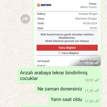 Metro Turizm Arızalı Araç Kullanımı