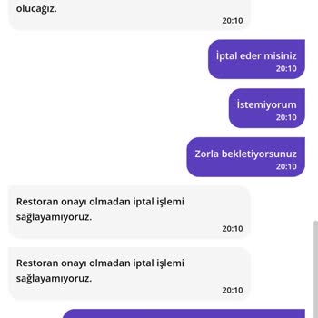 Getir Yemek Siparişi İptal Etmiyor.