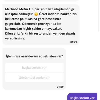 Getir Siparişimi Getirip Bir De Teslim Etmeden İptal Etti