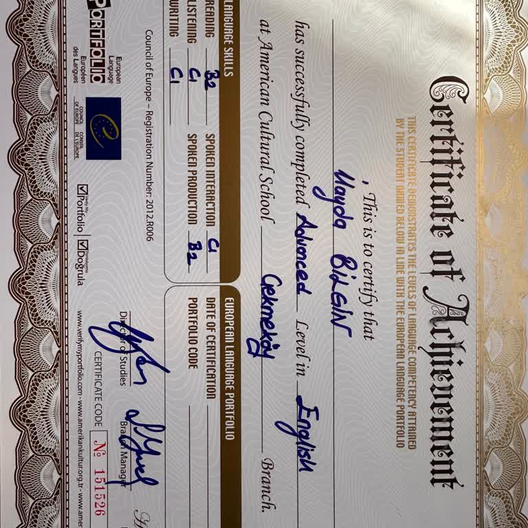 Amerikan Kültür Yabancı Dil Kursları Amerikan Kültür Sertifika Hatası