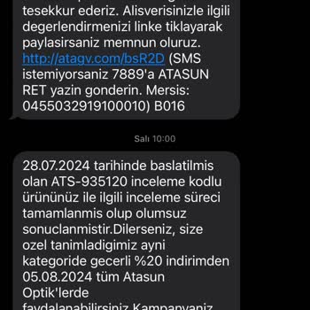 Atasun Optik'ten Aldığım Gözlükte Renk Solması Ve Soyulma Sorunu