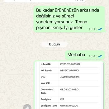 Tecno Mobile Tecno Pişmanlıktır. Ürününün Arkasında Durmayan Bir Firma.