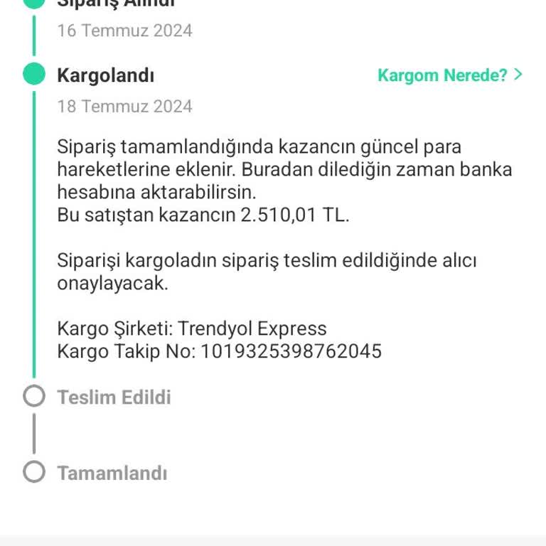 Dolap Uygulaması Trendyol Express Kayıp Kargo