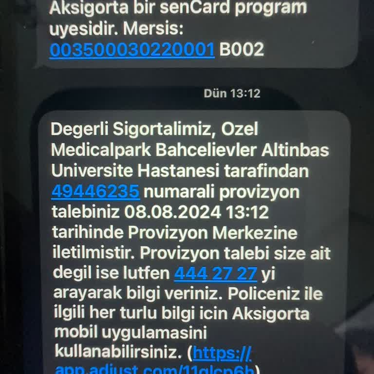Aksigorta Tamamlayıcı Sağlık Provizyon Onaylanmaması