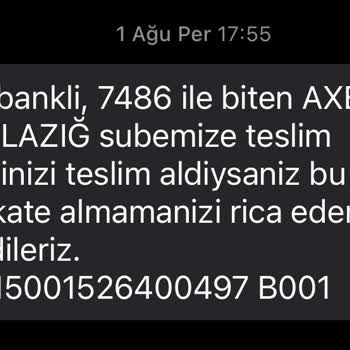 Akbank Elazığ 25 Şubesinden Kredi Kartımı Alamadığım İçin Mağdurum.
