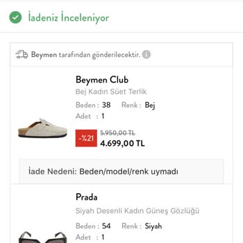 Beymen İade De Bulunmanız İçin Daha Ne Kadar Beklemeliyiz