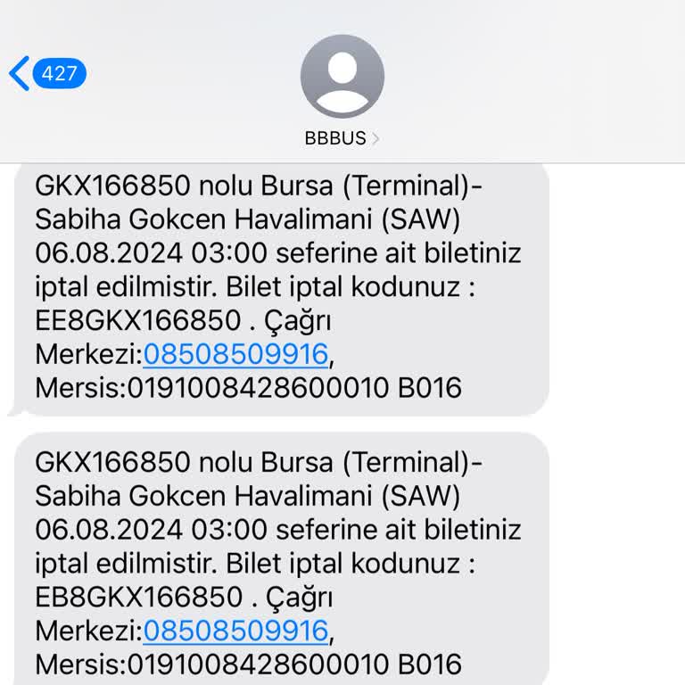 BURULAŞ Bbus İptal İadesi