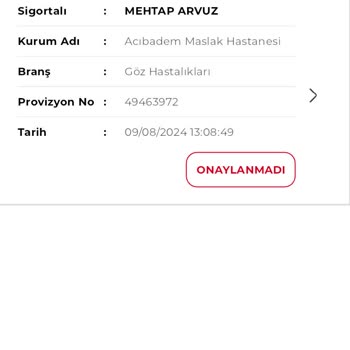 Sencard Kafasına Göre Provizyon Red!
