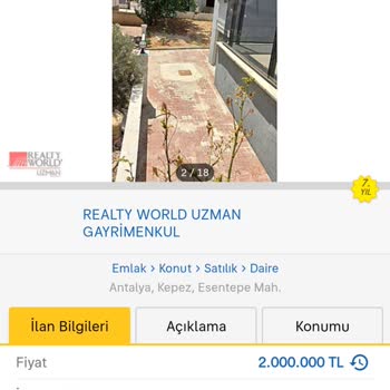 Realty World Uzman Gayrimenkul Müşterilere Hatalı Ve Yanıltıcı Sunum