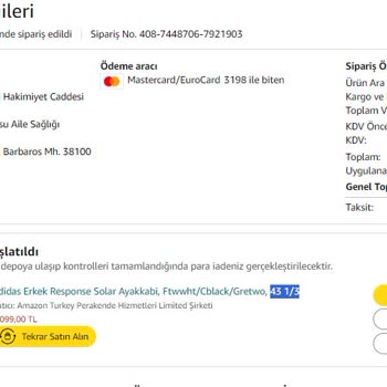 Amazon Yanlış Ürün Gönderimi