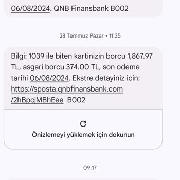 QNB Finansbank Kredi Kartı Borcu Hakkında Beklenmedik Mesajlar