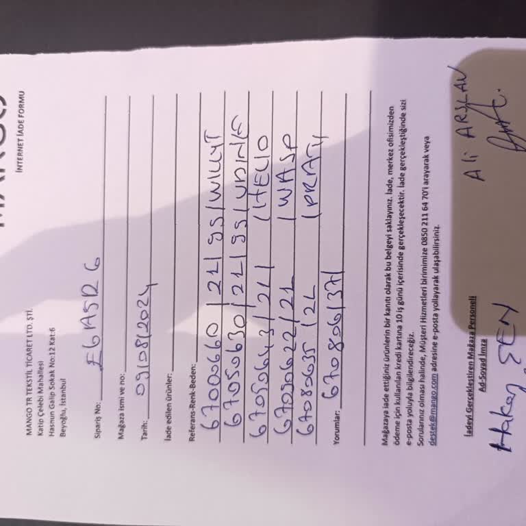 Mango Mağazaya Teslim Siparişin Kaybedilmesi