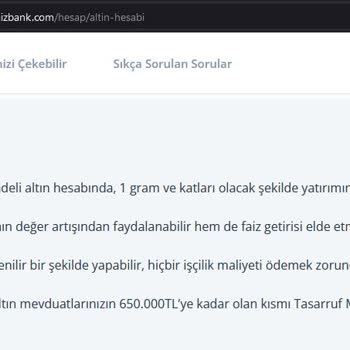 Denizbank Vadeli Altın Hesabı Açmıyor