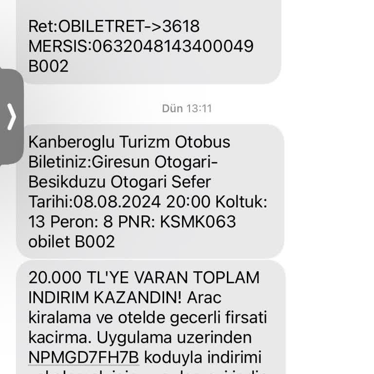 Kanberoğlu Turizm Yolcu İle İlgilenilmiyor