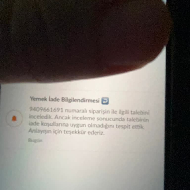 Trendyol Yemek Siparişlerinde İade Sorunu