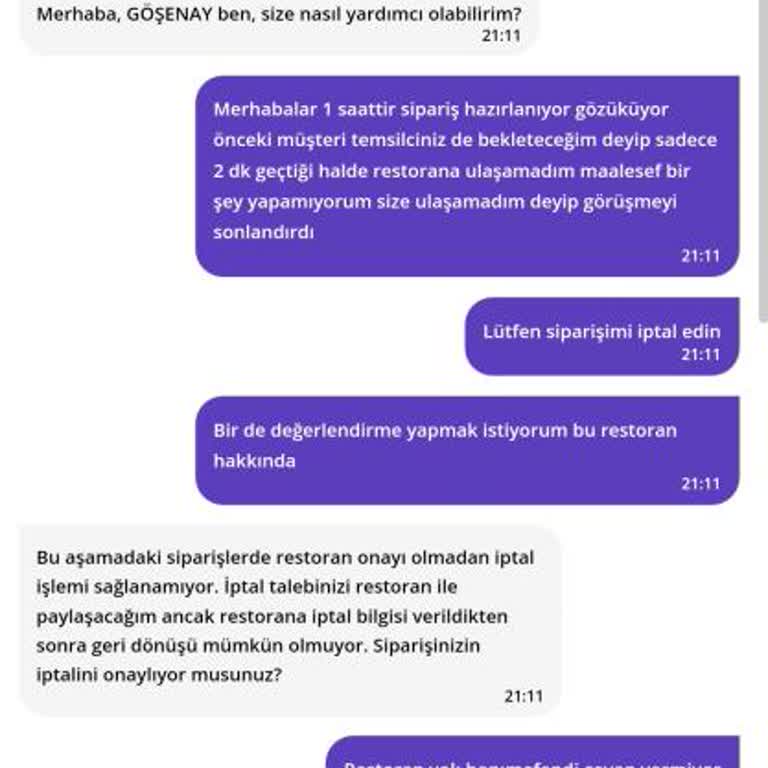 Getir Gelemeyen Siparişi İptal Etmiyor