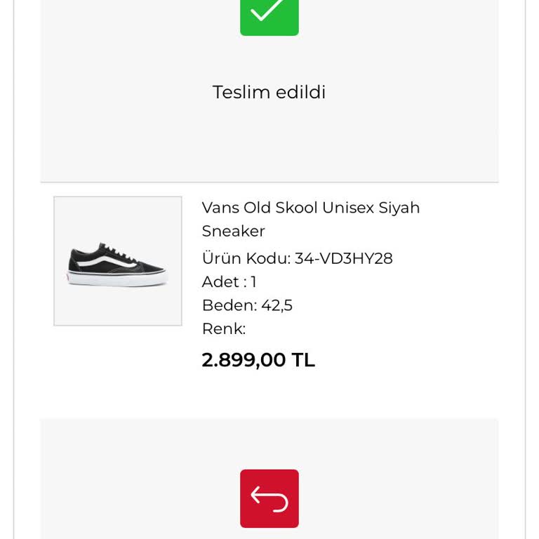 Vans Yırtılma SuperStep İade