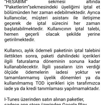 TOD Tv Paket İptali Hakkında