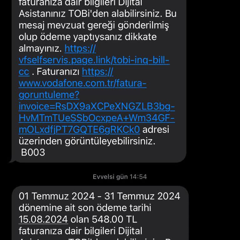 Vodafone Faturama Yansıtılan Ek Ücretler Hakkında Şikayetim