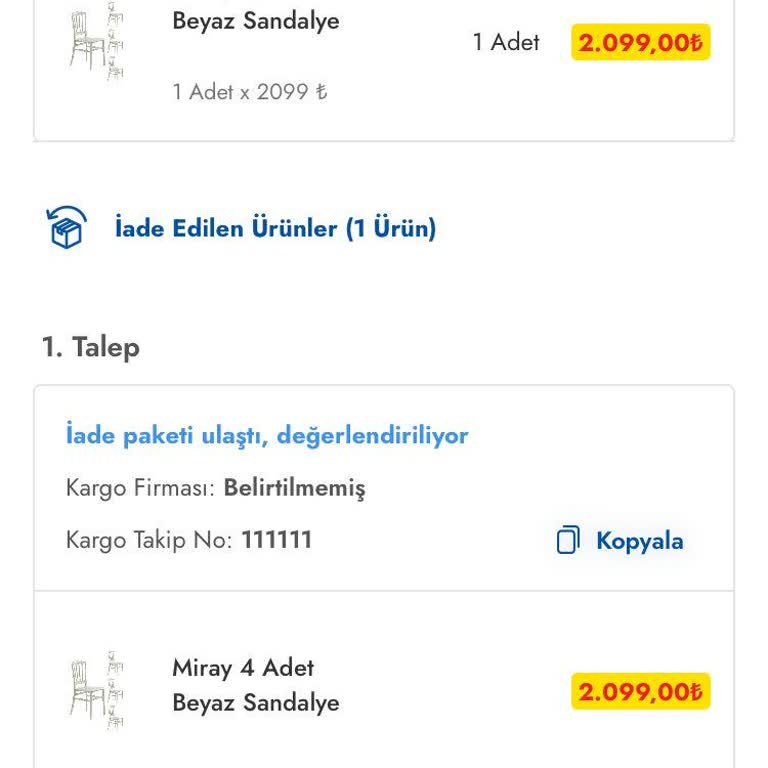 Şok Marketler Şok Cepte Uygulamasından Alınan İade Ürünün Ücretinin İade Edilmemesi
