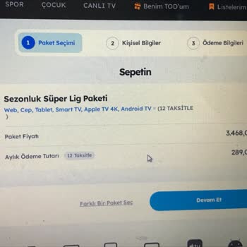 TOD Tv Paket Yenilemek İstiyorum