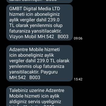 Vodafone İzinsiz Abonelik Ve Fatura Sorunu