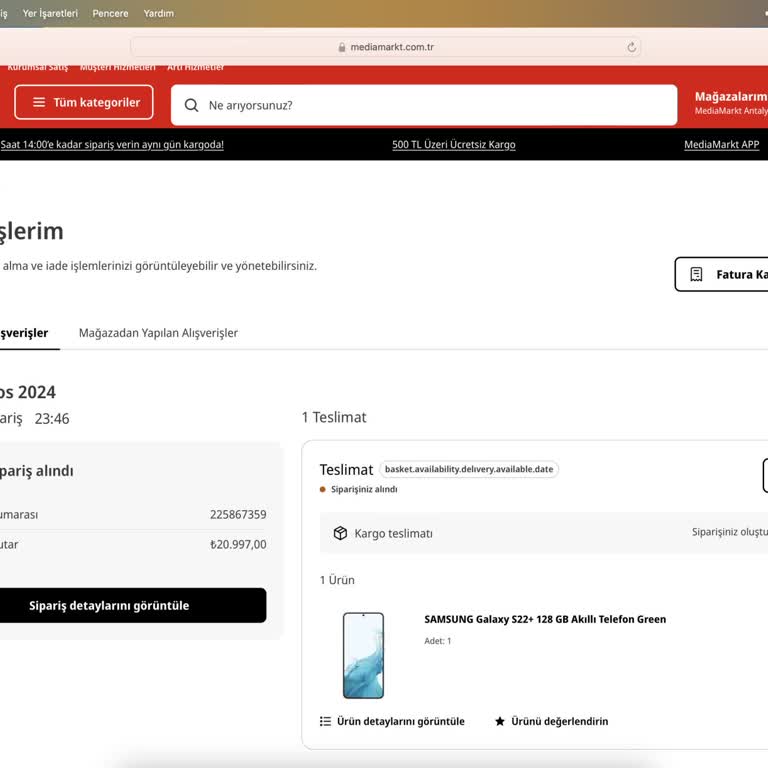 Media Markt Siparişi Göndermiyor. Müşteriyi Mağdur Ediyor.