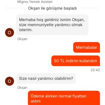 Migros Yemek İndirim Kodu Sorunu Ve Canlı Destek Deneyimi