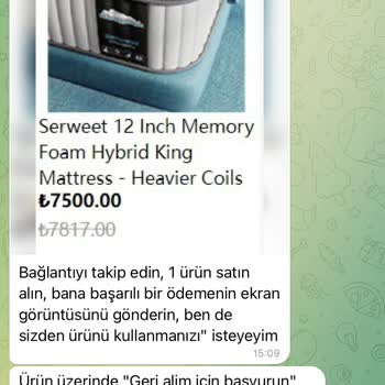 Telegram Ürün Satış İşleminde Geri Ödeme Sorunu