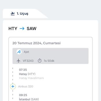 Ajet Uçuş Saati Değişikliği
