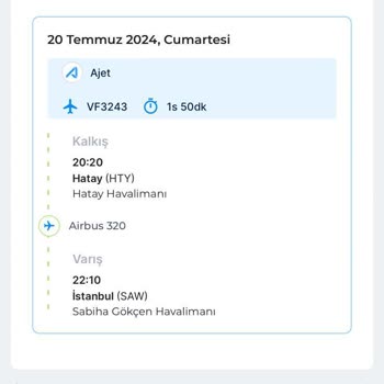 Ajet Uçuş Saati Değişikliği