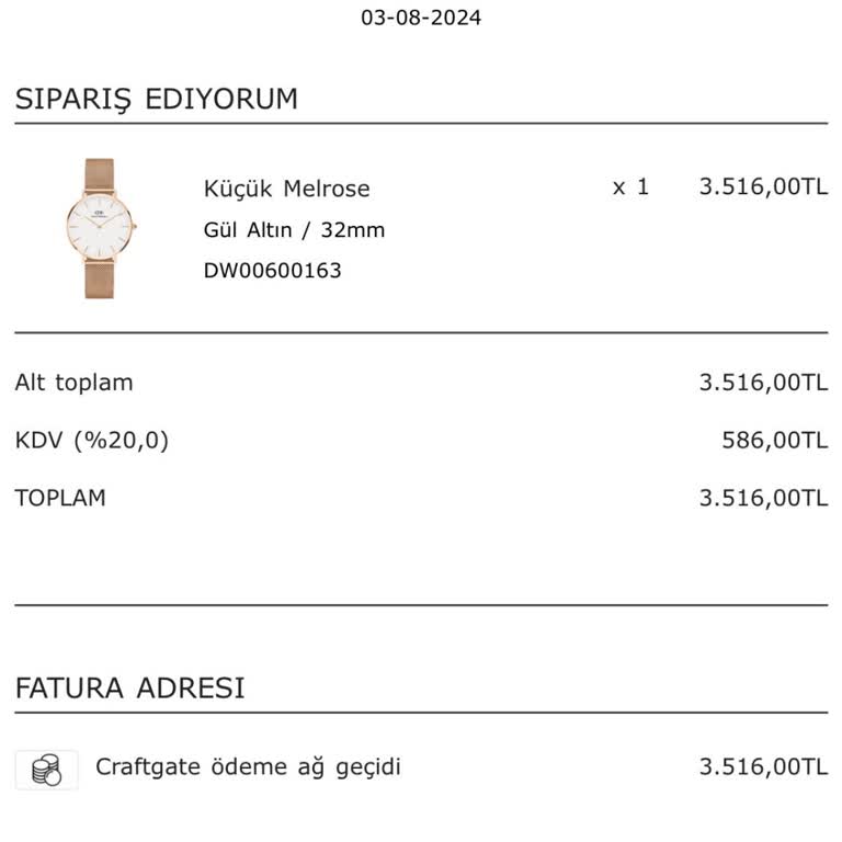 Daniel Wellington Pişmanlık. Muhatap Yok