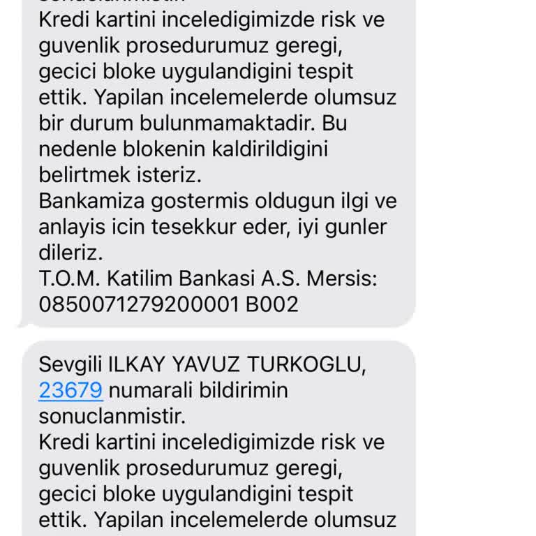 Tombank Kartım Sürekli Kullanıma Kapatılıyor