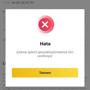 Binance TR Deki Paramı Başka Hesabıma Atmak İstiyorum Ama Hata Veriyor