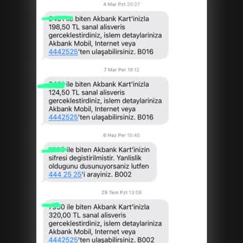Akbank Kredi Kartımdan İzinsiz Yüksek Miktarda Çekim