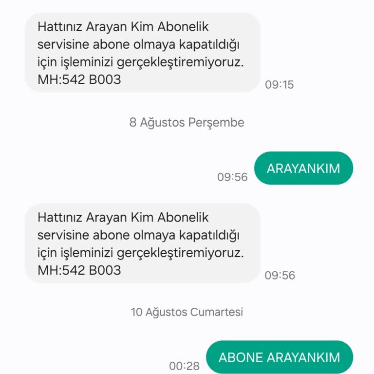 Vodafone Abonelik Servisinde Mesaj Alma Sorunu