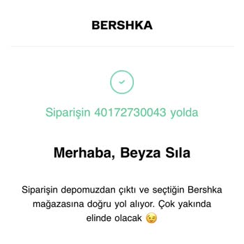 Bershka Ele Ulaşmayan Siparişe İade