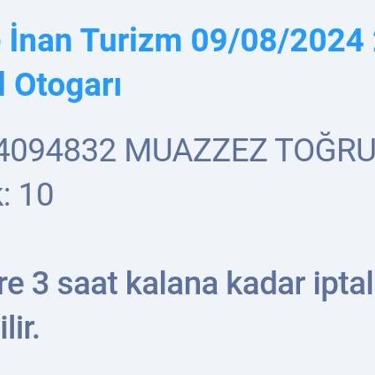 İnan Turizm Bilet Aldım Otobüs Gelmedi