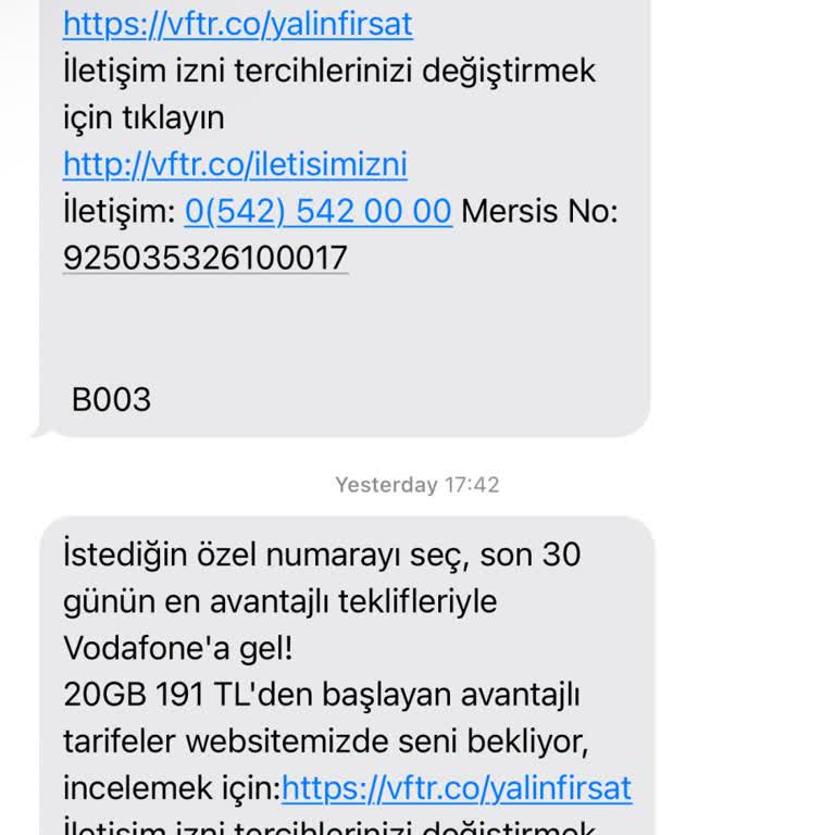 Vodafone İletişim İzni İptaline Rağmen Devam Eden Mesajlar