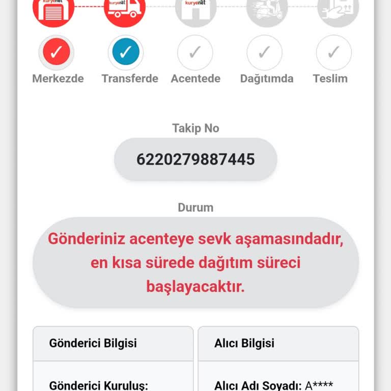 Kuryenet Dağıtıma Çıkmayan Gönderi