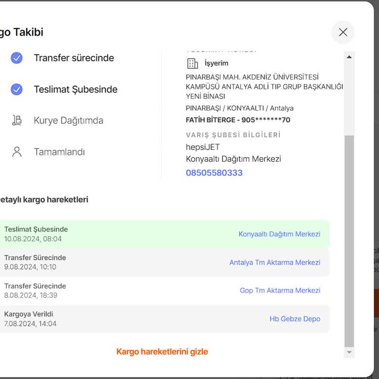 hepsiJET Yanlış Sevkiyat Ve Dağıtım Gecikmesi