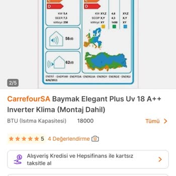 Hepsiburada Yanıltıcı Görsel Nedeniyle Klima Seer Değerinde Uyuşmazlık