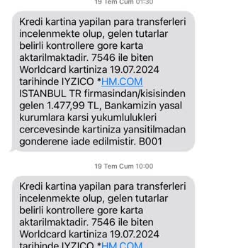 Yapı Kredi Bankası İade İşlemini Gerçekleştirmiyor